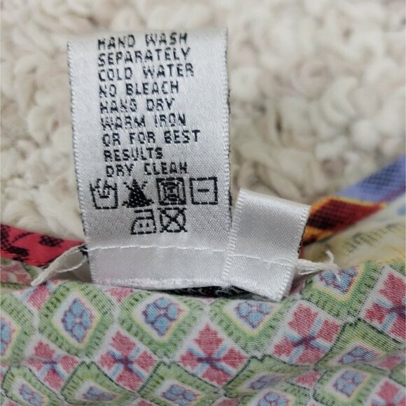 Papillon Boho Top Womens Large Aztec Ethnic Scarf Print Short Sleeve Raindrop - Picture 9 of 9